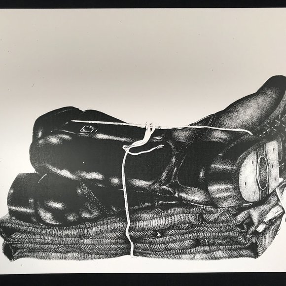 REX Pointillism Gay Art Print8.5x11 Boots & Jeans Package c.1980's or 90's